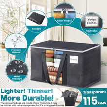 Load image into Gallery viewer, HomeHacks Extra Large Moving Bags with Visible PVC Window, Lightweight but Durable Storage Bags with Reinforced Handles, Storage Totes for Packing, Moving, Storage (93L, 6-Pack)
