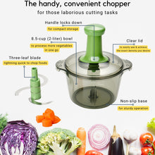 Load image into Gallery viewer, Brieftons Express Manual Food Chopper: 6.8-Cup, Hand Chopper Vegetable Cutter to Chop Veggies, Fruits, Herbs, Garlic Onion Chopper for Salsa, Salad, Pesto, Hummus, Guacamole, Coleslaw, Indian Cooking