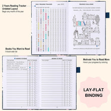 Load image into Gallery viewer, Comkiso Reading Journal for Book Lovers - 75 Book Journal Reading Log for Book Tracking, A5 Linen Book Review Journal with TBR Tracker List, Ratings, Challenges, Prompts, and Index - Peony