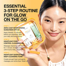 Load image into Gallery viewer, Anua Sun-Ready Travel Kit, Zero-Cast Sunscreen &amp; Cleansing oil &amp; Face Wash. Korean Sunscreen with Mini Size Double Cleansing routine ,Korean Skincare Set