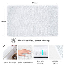 Load image into Gallery viewer, Secura Bathroom Rugs, 47 x 28 Inches, Extra Soft &amp; Thick, Absorbent Water Bath Mat, Machine Washable Non-Slip Bath Mats for Bathroom, Shower, and Tub, Home Decor Accessories (Gray)