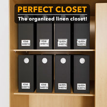 Load image into Gallery viewer, SpaceAid 8 Pack Bed Sheet Organizers and Storage, Foldable Sheet Organizer for Linen Closet, Sheets Set Folder Keeper with Window XL (Queen &amp; King Size) Bedding Container (Beige, 8 Pack)