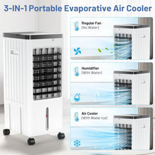 Load image into Gallery viewer, 3-IN-1 Portable Air Conditioners, Evaporative Air Cooler with 4 Ice Packs, 3 Speeds &amp; 4H Timer, 2-Gal Tank for 40H Cooling, No Window/Hose Needed Swamp Cooler, Remote Control AC for Room/Home/Office