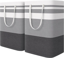 Load image into Gallery viewer, HomeHacks 2-Pack Large Laundry Basket and Rolling Laundry Basket for Organizing, Clothing, Bedroom, Comforter, Closet, Dorm Bundle