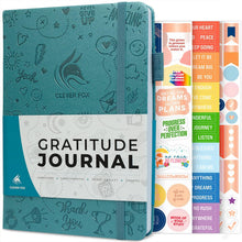 Load image into Gallery viewer, Clever Fox Gratitude Journal – Happiness, Positivity &amp; Affirmation Daily Journal – Inspirational Daily Notebook – 3 Months, A5 (Aquamarine)