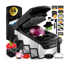 Load image into Gallery viewer, Vegetable Chopper and Spiralizer - Food Chopper with Container, Fruit Slicer, Kitchen Gadgets &amp; Accessories, Home Essentials (4 in 1, White)