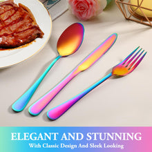 Load image into Gallery viewer, 24 Pcs Silverware Set with Steak Knives Service for 4,Stainless Steel Flatware Set,Mirror Polished Cutlery Utensil Set,Home Kitchen Eating Tableware Set,Include Fork Knife Spoon Set,Dishwasher Safe