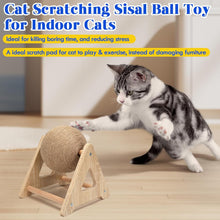 Load image into Gallery viewer, Outamateur Cat Scratching Ball Toy, Sisal Scratching Ball with Stable Stand, Interactive Cat Exercise Toy for Interactive Play and Exercise
