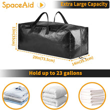 Load image into Gallery viewer, SpaceAid Heavy Duty Moving Bags, Extra Large Storage Totes W/Backpack Straps Strong Handles &amp; Zippers, Alternative to Moving Boxes, Packing &amp; Moving Supplies, Black (8 Pack)