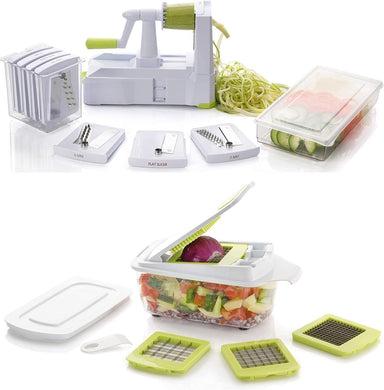 Brieftons 7-Blade Spiralizer & Brieftons QuickPush Food Chopper