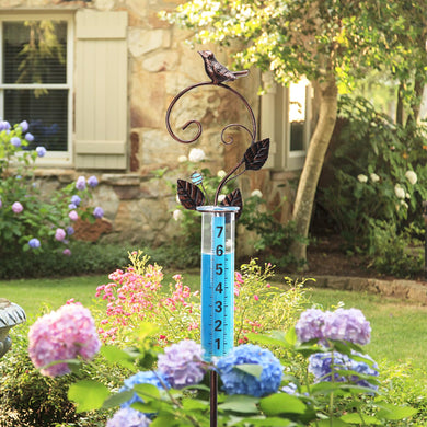 WONDER GARDEN Rain Gauge Outdoor,Freeze Proof Rain Gauges Outdoors Best Rated, Metal Dragonfly Decorative Rain Gauge Garden Stakes for Yard,Garden,Lawn Decor