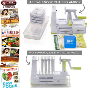Brieftons 7-Blade Spiralizer & Brieftons QuickPush Food Chopper