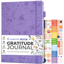 Load image into Gallery viewer, Clever Fox Gratitude Journal – Happiness, Positivity &amp; Affirmation Daily Journal – Inspirational Daily Notebook – 3 Months, A5 (Aquamarine)