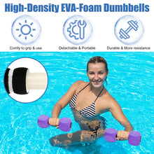 Load image into Gallery viewer, Water Dumbbells, 2Pack Aquatic Exercise Dumbbells, EVA Foam Barbells for Men Women Water Workouts