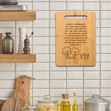 Load image into Gallery viewer, Housewarming Gifts for New Home - Bamboo Cutting Board with Engraved Message - New Home Essentials for Homeowners, Couples, Friends, or Family - Decorative Kitchen Gift Board, 12&quot; x 8&quot;