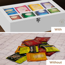 Load image into Gallery viewer, Bamboo Tea Bag Organizer Storage Box with Drawer &amp; Acrylic Window - Magnetic Lid Keeps Contents Fresh - Ideal Mothers Day Gifts for Mom - Gift Caddy (Tea Not Included)