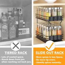 Load image into Gallery viewer, SpaceAid Pull Out Spice Rack Organizer for Cabinet, Heavy Duty Slide Out Seasoning Kitchen Organizer, Cabinet Organizer, with Labels, 4.5&quot; W x10.75 D x8.5 H, 1 Drawer 2-Tier