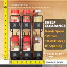 Load image into Gallery viewer, SpaceAid Pull Out Spice Rack Organizer for Cabinet, Heavy Duty Slide Out Seasoning Kitchen Organizer, Cabinet Organizer, with Labels, 5.2&quot; W x10.75 D x10 H, 2 Drawers 2-Tier