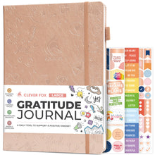 Load image into Gallery viewer, Clever Fox Gratitude Journal – Happiness, Positivity &amp; Affirmation Daily Journal – Inspirational Daily Notebook – 3 Months, A5 (Aquamarine)