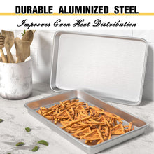 Load image into Gallery viewer, Commercial Quality Baking Sheet Pan Set, Natural Aluminum Cookie Sheet, Umite Chef Warp Resistant Nonstick Baker&#39;s Half Sheet Pan, Large Thick Cookie Tray Pans for Baking, Roasting(2 Pack, 18X13In)