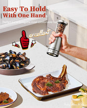 Load image into Gallery viewer, Electric Salt and Pepper Grinder, Stainless Steel Rechargeable Salt and Pepper Grinder Set with 4.5 oz Large Capacity, 1.8&quot; Wide Mouth, Adjustable Coarseness, Ideal for Kitchen