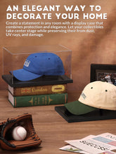 Load image into Gallery viewer, JupDec Baseball Display Case with Wood Stand, Clear Acrylic Stable &amp; Secure Game Ball Holder Showcase, UV Protection Souvenirs and Collectibles Box with Turf, Ideal Gift for Autograph Single MLB Ball