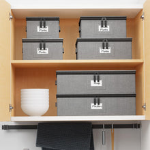 Load image into Gallery viewer, SpaceAid China Storage Containers 6 Pack, Stackable Hard Shell Quilted Cases with Soft Plate Separators, Moving Supplies Packing Boxes for Dishes, Plates, Platters, Mugs, Cups (Grey)