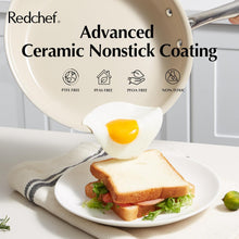 Load image into Gallery viewer, Redchef Ceramic Pots and Pans Set Non Stick, 15Pcs Kitchen Cookware Sets, Ceramic Non Stick Egg Pans, Nonstick Frying Pan Skillet, 8 Inch Cooking Pan Non Toxic, PFAS PFOA &amp; PTFE Free