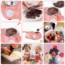 Load image into Gallery viewer, Outamateur Chocolate Melting Pot Electric Chocolate Fondue Mini Fondue Candy Maker with Double Melting Pot for Milk Chocolate,Cheese,Butter,Candy