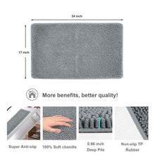 Load image into Gallery viewer, Secura Bathroom Rugs, 47 x 28 Inches, Extra Soft &amp; Thick, Absorbent Water Bath Mat, Machine Washable Non-Slip Bath Mats for Bathroom, Shower, and Tub, Home Decor Accessories (Gray)
