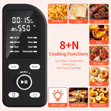 Load image into Gallery viewer, 19QT Digital 8-in-1 Air Fryer Toaster Oven, 550°F Flavor-Lock Tech, Flip Up &amp; Away Capability, 40+ Recipes, Airfryer Countertop Oven Combo, 4 Accessories, Fit 13&quot; Pizza Black