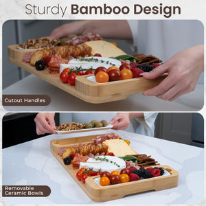 Bambüsi Charcuterie Board Gift Set - Cheese Board & Serving Tray - Bamboo Charcuterie Boards - Gifts for Women - Housewarming Gifts for New Home, Mothers Day and Wedding Gifts for Couples 2025