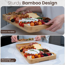 Load image into Gallery viewer, Bambüsi Charcuterie Board Gift Set - Cheese Board &amp; Serving Tray - Bamboo Charcuterie Boards - Gifts for Women - Housewarming Gifts for New Home, Mothers Day and Wedding Gifts for Couples 2025