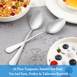 Teaspoon Set,16 Piece 6.7" Spoons Silverware, Premium Food Grade Stainless Steel Tea Spoons, Durable Small Spoon, Good Teaspoons, Kitchen Dessert Spoon Set, Mirror Finish & Dishwasher Safe