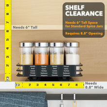 Load image into Gallery viewer, SpaceAid Pull Out Spice Rack Organizer for Cabinet, Heavy Duty Slide Out Seasoning Kitchen Organizer, Cabinet Organizer, with Labels, 4.5&quot; W x10.75 D x8.5 H, 1 Drawer 2-Tier