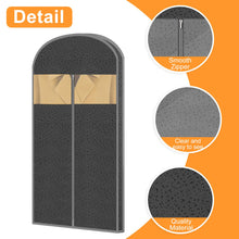 Load image into Gallery viewer, 4 Pack 61&#39;&#39; Garment Bags for Hanging Clothes Storage, Travel, Clear Dress Bags for Gowns Long, Suit Bags for Closet Storage, Grey