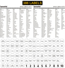 Load image into Gallery viewer, SpaceAid Spice Rack Organizer with 28 Spice Jars, 386 Spice Labels, Chalk Marker and Funnel Set for Cabinet, Countertop, Pantry, Cupboard or Door &amp; Wall Mount - 28 Jars, 13.4&quot; W × 10.8&quot; H, Black