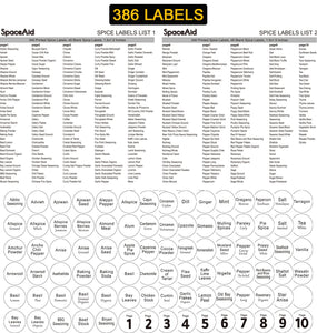 SpaceAid Spice Rack Organizer with 28 Spice Jars, 386 Spice Labels, Chalk Marker and Funnel Set for Cabinet, Countertop, Pantry, Cupboard or Door & Wall Mount - 28 Jars, 13.4" W × 10.8" H, Black