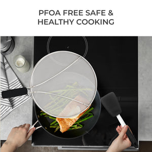 Belwares Nonstick Frying Pan with Spatula & Lid - 10 Inch Non Stick Skillet Egg Frying Pan - Lightweight Aluminum Hard-Anodized Fry Pan for Kitchen Cooking with Gas, Electric, Oven or Induction