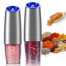 Load image into Gallery viewer, Automatic Eletric Salt and Pepper Grinder Shakers Set, Battery Operated, Must Haves from TikTok, Silver, 2 Pack