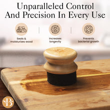 Load image into Gallery viewer, Cutting Board Oil Applicator - Brush for Applying Mineral Oil, Wax, and Wood Oil on Cutting Boards, Butcher Blocks, Bamboo, and Wooden Utensils - Oil Applicator for Sealing Maintaining Wood Surfaces