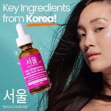 Load image into Gallery viewer, SeoulCeuticals Korean Skin Care Kojic Acid Serum Alpha Arbutin – Dark Spot Remover Corrector Glycolic Acid + Salicylic Acid K Beauty 1oz