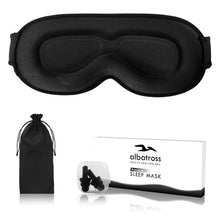 Load image into Gallery viewer, Sleep Eye Mask for Men Women, Sleeping Mask for Side Sleeper, Travel Blackout Night Blindfold Eye Shade Cover with Adjustable Strap (Black)