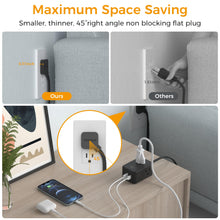 Load image into Gallery viewer, Small Flat Plug Power Strip, TESSAN Ultra Thin Extension Cord with 3 USB Wall Charger (1 USB C), 3 Outlets Mini Charging Station, 5 ft Slim Plug for Cruise Travel Office School Dorm Room Essentials