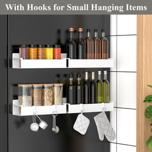 4 Pack Magnetic Spice Rack Organizer for Refrigerator and Oven, Black Fridge Organizers and Storage for Kitchen