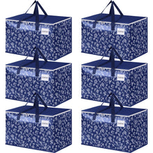 Load image into Gallery viewer, HomeHacks Moving Bags, Extra Large Size Moving Boxes, Heavy Duty Luggage Bags with Smooth Zipper and Sturdy Handles, Large Capacity &amp; Easy Loading Storage Totes for Space Saver 88L, 6-Pack, Blue