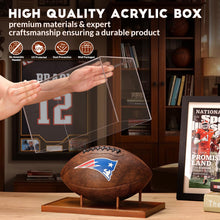 Load image into Gallery viewer, JupDec Baseball Display Case - Clear Cube Baseball Holder with Wooden Base, Autograph Stand Box for Single Ball, Acacia Wood, Brown, 1 Pack