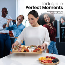 Load image into Gallery viewer, Bambüsi Charcuterie Board Gift Set - Cheese Board &amp; Serving Tray - Bamboo Charcuterie Boards - Gifts for Women - Housewarming Gifts for New Home, Mothers Day and Wedding Gifts for Couples 2025