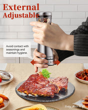 Load image into Gallery viewer, Electric Salt and Pepper Grinder, Stainless Steel Rechargeable Salt and Pepper Grinder Set with 4.5 oz Large Capacity, 1.8&quot; Wide Mouth, Adjustable Coarseness, Ideal for Kitchen