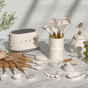 Umite Chef Kitchen Cooking Utensils Set 5QT Enameled Cast Iron Dutch Oven with Lid & Cotton Potholders